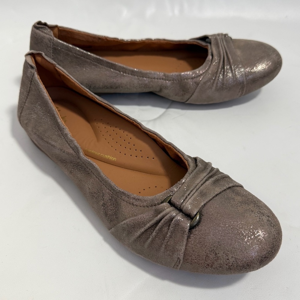 Clarks Metallic Gray Women's Flats 9